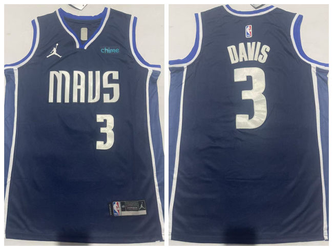 Nike Dallas Mavericks 3 Anthony Davis Basketball Jersey Navy Blue