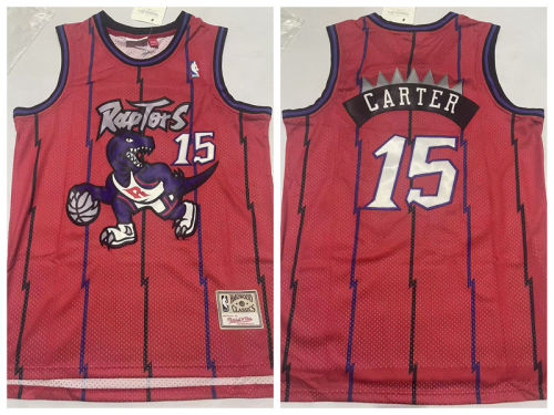Toronto Raptors 15 Vince Carter Basketball Jersey Red Retro