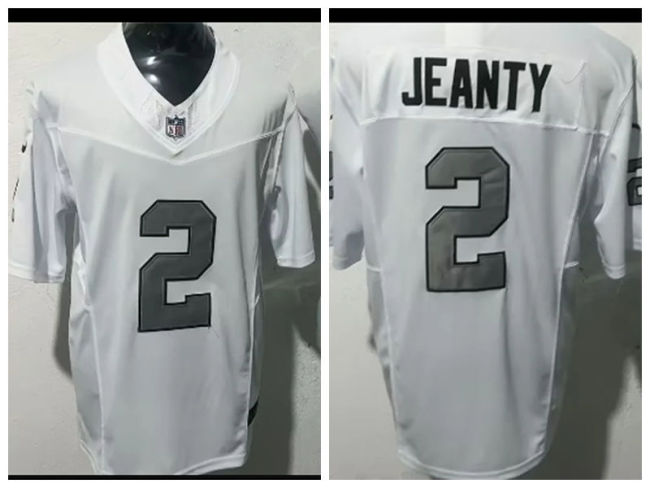 Oakland Raiders 2 Ashton Jeanty Football Jersey White Three Dynasties