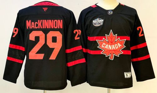 Youth CANADA Fanatics Edmonton Oilers 29 Mackinnon Ice Hockey Jersey Black