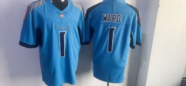 Tennessee Titans 1 Cameron Ward Football Jersey Blue Three Dynasties