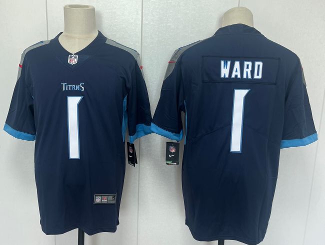 Tennessee Titans 1 Cameron Ward Football Jersey Legend Navy Blue