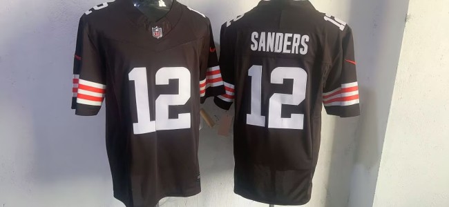 Cleveland Browns 12 Shedeur Sanders Football Jersey Brown Three Dynasties