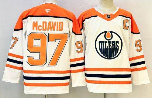 Fanatics Edmonton Oilers 97 Connor McDavid Ice Hockey Jersey White