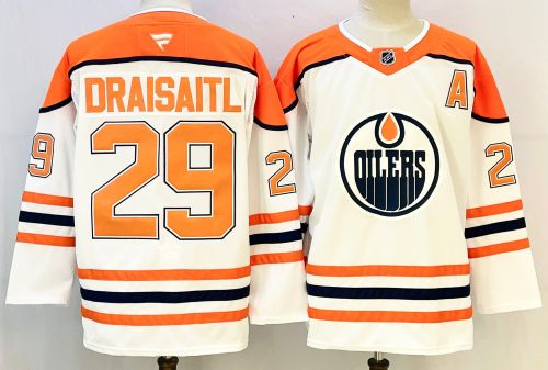 Fanatics Edmonton Oilers 29 Leon Draisaitl Ice Hockey Jersey White