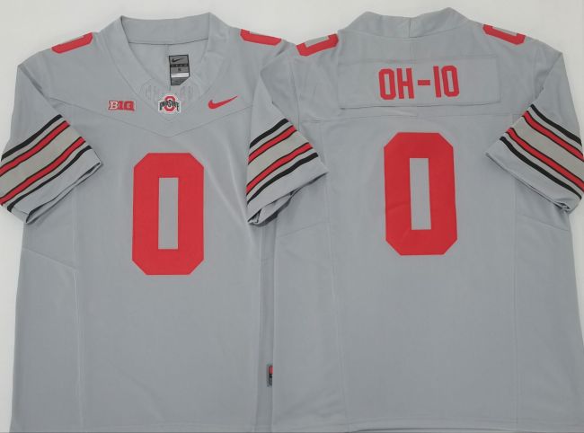 Ohio State 0 OH-IO College Football Jersey Gray Three Dynasties