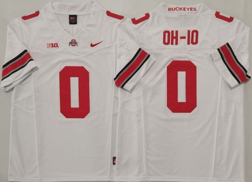 Ohio State 0 OH-IO College Football Jersey White Three Dynasties