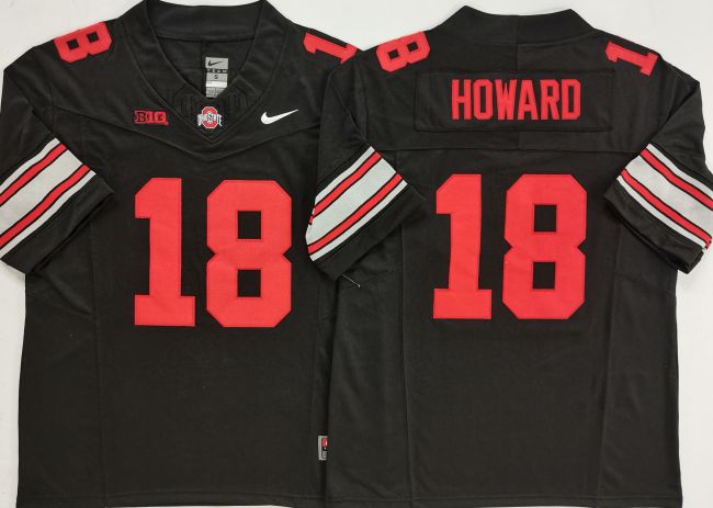 Ohio State 18 Will Howard College Football Jersey Black Three Dynasties