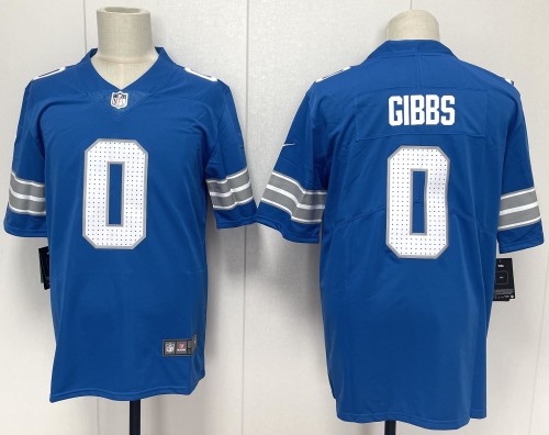Detroit Lions 0 Jahmyr Gibbs Football Jersey Legend Blue