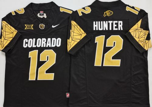 Colorado Buffaloes 12 Travis Hunter College Football Jersey Black Three Dynasties
