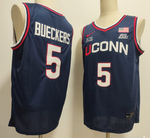 Uconn Huskies 5 Paige Bueckers College Basketball Jersey Navy Blue