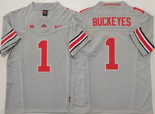 Ohio State1 BUCKEYES College Football Jersey Gray Three Dynasties