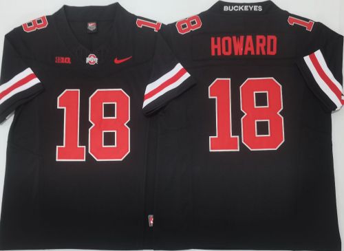 Ohio State 18 Will Howard College Football Jersey Black Three Dynasties