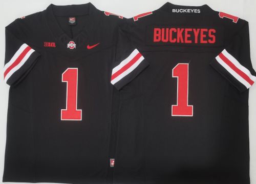 Ohio State1 BUCKEYES College Football Jersey Black Three Dynasties