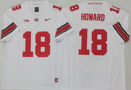 Ohio State 18 Will Howard College Football Jersey White Three Dynasties