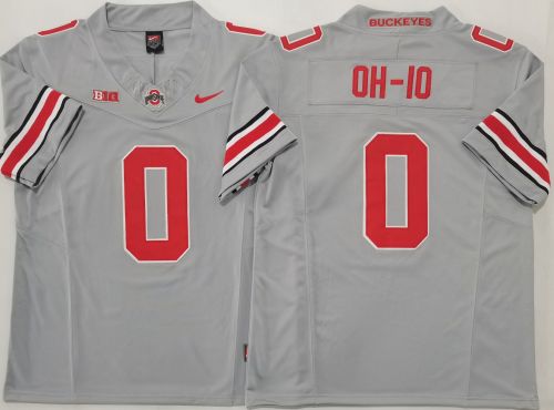Ohio State 0 OH-IO College Football Jersey Gray Three Dynasties