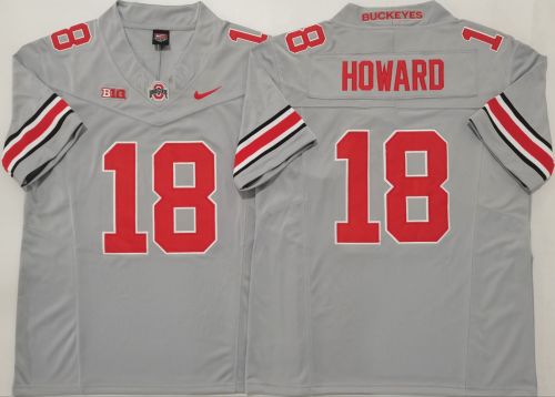 Ohio State 18 Will Howard College Football Jersey Gray Three Dynasties
