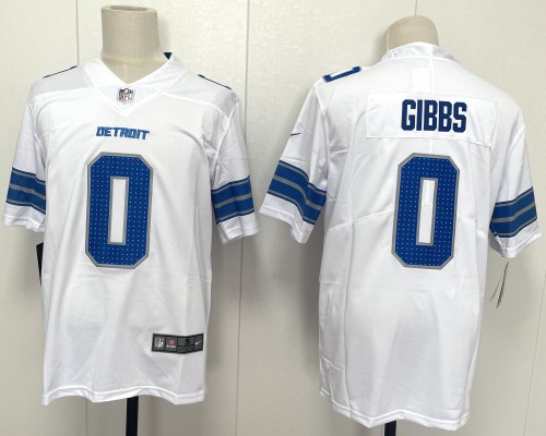 Detroit Lions 0 Jahmyr Gibbs Football Jersey Legend White