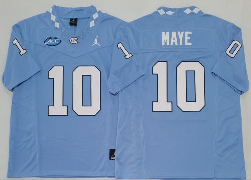 North Carolina 10 Drake Maye Limited College Basketball Jersey Blue Three Dynasties