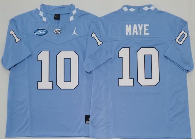 North Carolina 10 Drake Maye Limited College Basketball Jersey Blue Three Dynasties