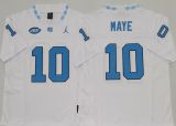 North Carolina 10 Drake Maye Limited College Basketball Jersey White Three Dynasties