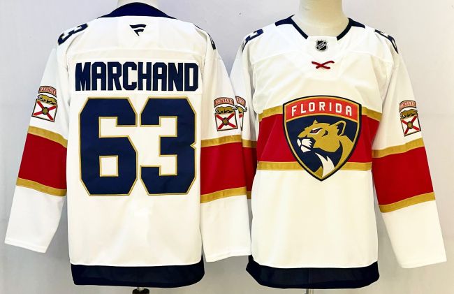 Fanatics Florida Panthers 63 Brad Marchand  Ice Hockey Jersey White