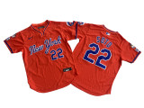 New York Mets 22 Juan Soto Baseball Jersey Orange retro