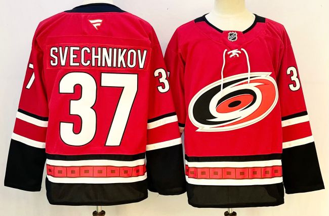 Fanatics Carolina Hurricanes 37 Andrei Svechnikov Ice Hockey Jersey Red