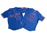 New York Mets 22 Juan Soto Baseball Jersey Blue retro