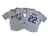 New York Mets 22 Juan Soto Baseball Jersey Gray retro