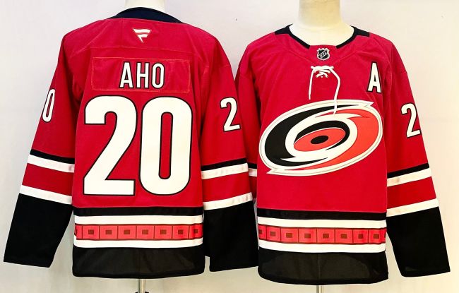 Fanatics Carolina Hurricanes 20 Sebastian Aho Ice Hockey Jersey Red