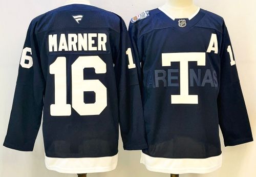 Fanatics Toronto Maple Leafs 16 Mitch Marner Hockey Jersey Navy Blue