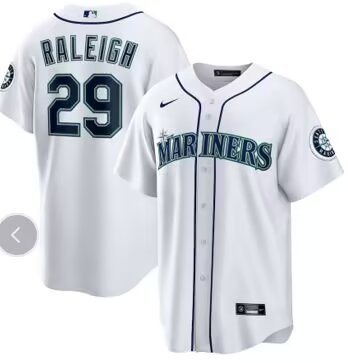 Nike Seattle Mariners 29 Cal Raleigh Baseball Jersey White