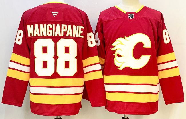 Fanatics Calgary Flames 88 Andrew Mangiapane Ice Hockey Jersey Red