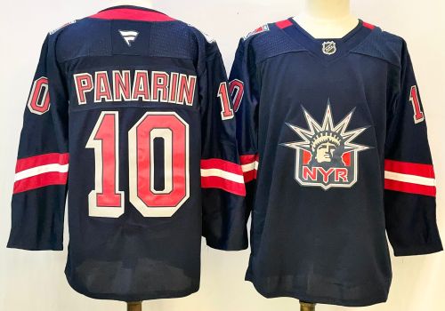 Fanatics New York Rangers 10 Artemi Panarin Ice Hockey Jersey Navy Blue