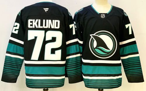 Fanatics San Jose Sharks 72 William Eklund Ice Hockey Jersey Black