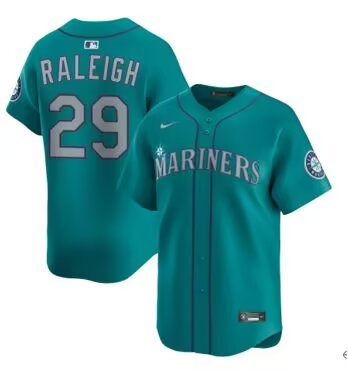 Nike Seattle Mariners 29 Cal Raleigh Baseball Jersey Green