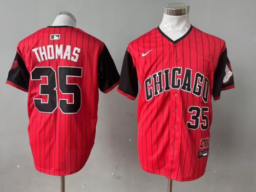Nike Chicago White Sox 35 Frank Thomas Baseball Jersey Red
