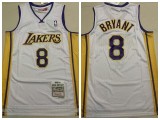 Los Angeles Lakers 8 Kobe Bryant Basketball Jersey White Retro