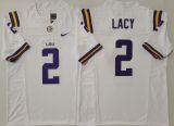LSU Tigers 2 Kyren Lacy Coolege Football Jersey White Three Dynasties