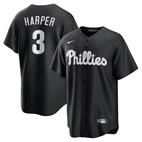 Nike Philadelphia Phillie 3 Bryce Harper Baseball Jersey Black
