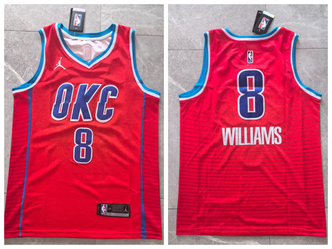 Jordan Oklahoma City Thunde 8 Jalen Williams Basketball Jersey Orange