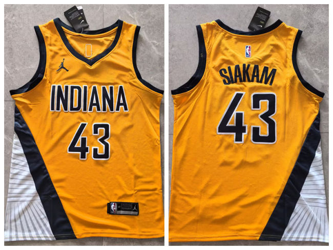 Jordan Indiana Pacers 43 Pascal Siakam Basketball Jersey Yellow