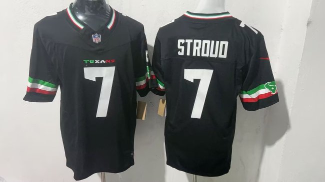Houston Texans 7 C.J. Stroud Football Jersey Legend Black Three generations Mexico