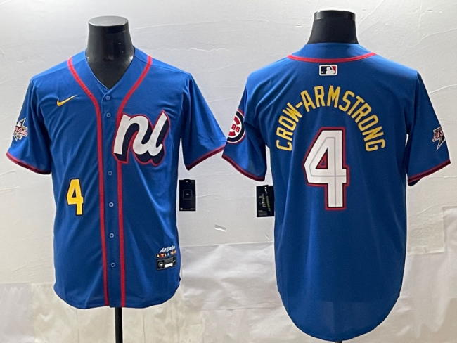 25 All Stars NikeChicago Cubs 4 Pete Crow-Armstrong Baseball Jersey Blue