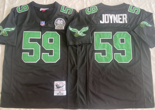 Philadelphia Eagles 59 Seth Joyner Football Jersey Black Retro
