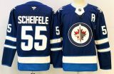 Fanatics Winnipeg Jets 55 Mark Scheifele Ice Hockey Jersey Navy Blue
