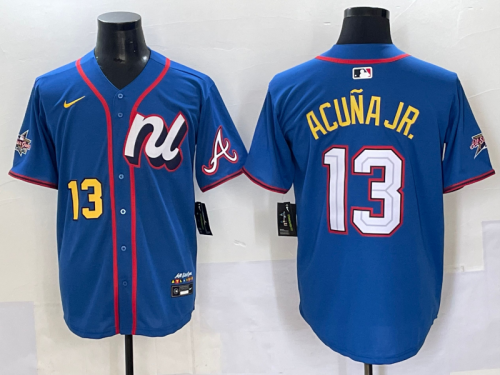 25 All Stars Nike Atlanta Braves 13 Ronald Acuña Jr. Baseball Jersey Blue