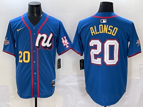 25 All Stars New York Mets 20 Pete Alonso Baseball Jersey Blue