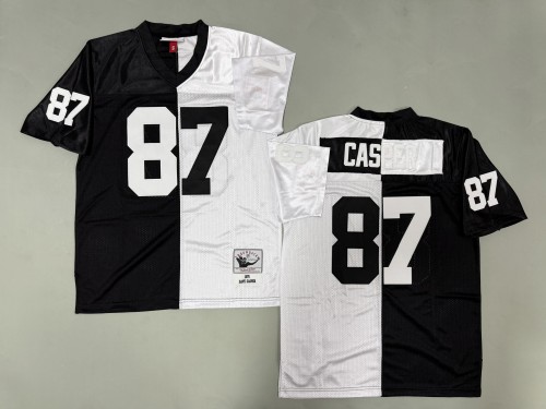 Oakland Raiders 87 Dave Casper Football Jersey Black+white Retro